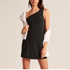 Abercrombie & Fitch One Shoulder Traveler Athletic Mini Dress in Black, Size S